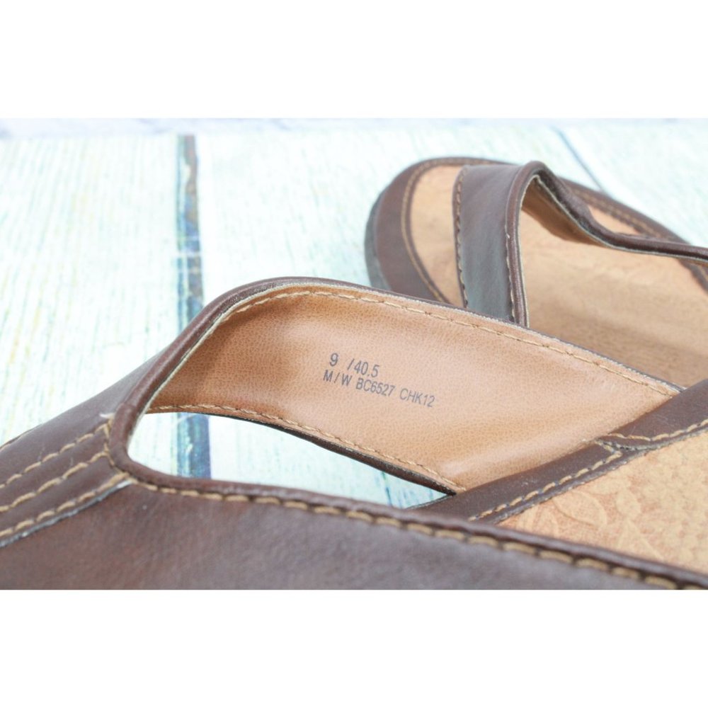 Boc Zita Brown Leather Flip Flop Thong Lightweight Outsole Sandals 9 M - Picture 7 of 9